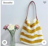 Striped Woven Large Tote Bag