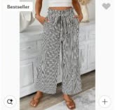 Stripe Plus-Size Straight Casual Pants