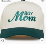 'Boy Mom' 2-Tone Cap (Green/Beige)